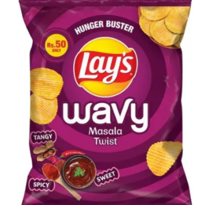 Lays Wavy Masala Twist Tangy Spicy Sweet Rs.50