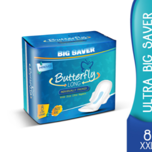 Butterfly Ultra Big Saver Sanitary Pads- Blue, XXL Available In: 8 piece