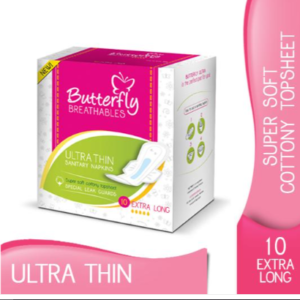 Butterfly Breathables Ultra Thin Sanitary Napkins Extra Long Available In: 10 piec