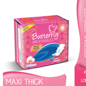 Butterfly Breathables Maxi Thick Long Cotton Top Sheet Available In: 9 piece
